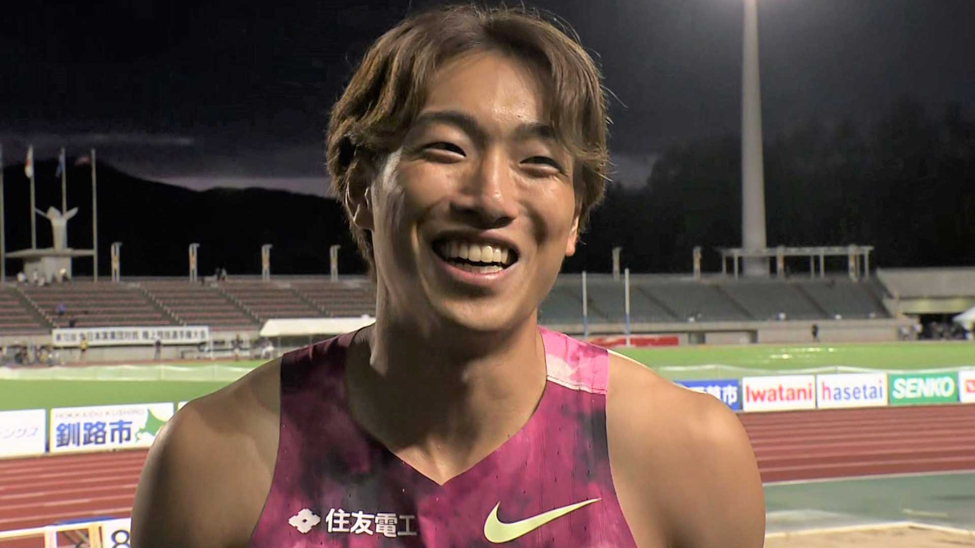 男子走幅跳で泉谷駿介が8m14の自己ベストで3連覇達成！「来年の世界陸上はハードルと走幅跳で出たい」【全日本実業団陸上】