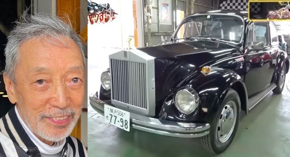 【 テリー伊藤 】 「なんちゃってロールスロイス」 カスタムカーに笑顔 「今見たら面白いなと思った」 【 1970年製・フォルクスワーゲン・ビートル 】