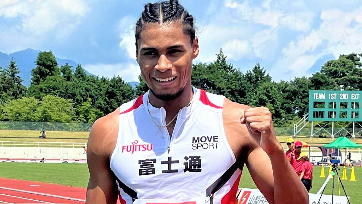 男子400m 中島佑気ジョセフが44秒84!世界陸上参加標準記録突破 ゴール後「よーし!」と絶叫しガッツポーズと歓喜