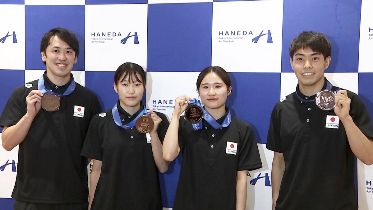 日本初のメダルは「あれよあれよという間に」飛込日本代表がシンガポールから帰国【世界選手権】