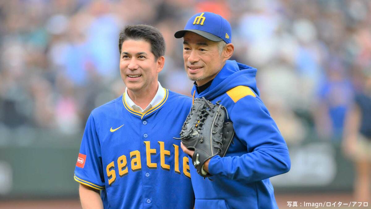 イチロー 始球式に登場でスタジアム大歓声、通訳ターナーさんの球を受ける、10日に永久欠番セレモニー