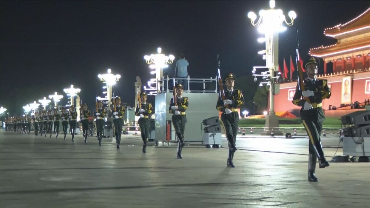 北京で「抗日戦争勝利80年」大規模軍事パレードのリハーサル 天安門広場周辺で交通規制