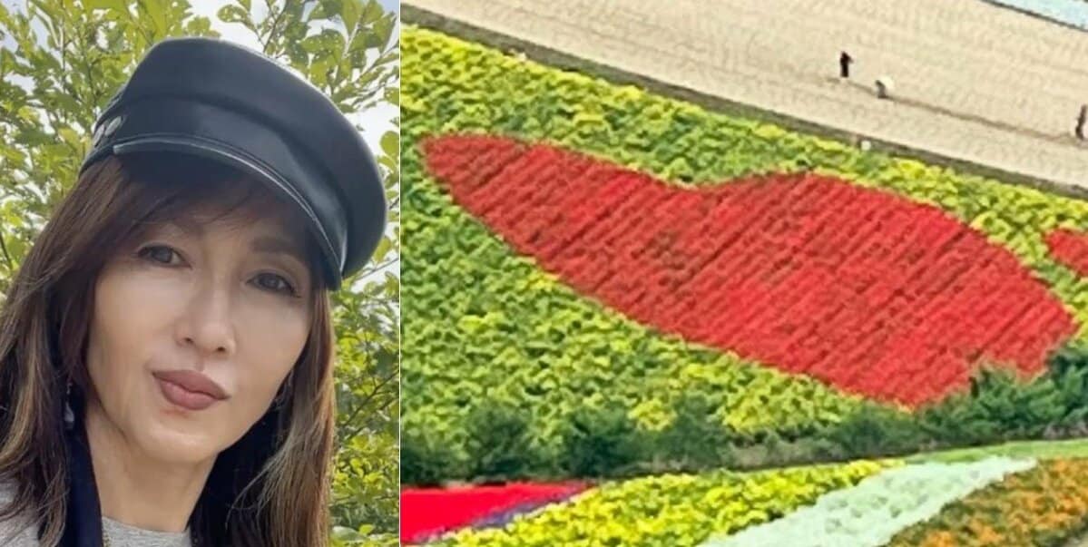 【 工藤静香 】 「お花畑がとても綺麗で ハートのマークになってるお花があったり、すごく良かった」 北海道での一コマつづる