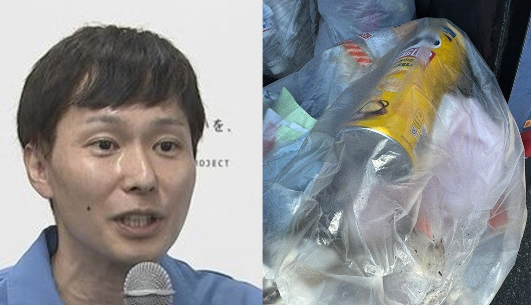 【 ごみ清掃芸人 】　ポテトチップスの筒型紙容器　「上部の方に切れ目を入れて螺旋状に切っていくと 簡単に底の不燃ごみの部分と燃やす部分に分かれるので、やってみてください！」 【マシンガンズ滝沢】