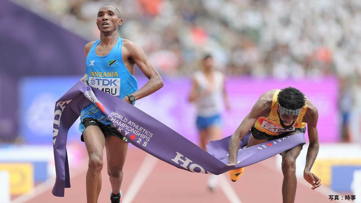 男子マラソンで“100mのような決着” 金・銀はまさかの“同タイム”で写真判定「42.195㎞を走って...こんなの見たことない」解説・原晋氏も驚がく