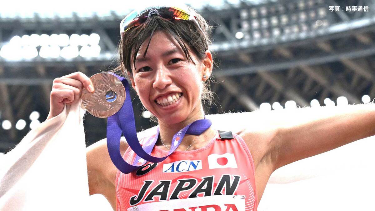 女子20㎞競歩 藤井菜々子が日本新記録で史上初の銅メダル獲得！日本のエースが驚異の粘り「思い描いたレースが出来たので大感激」【世界陸上】