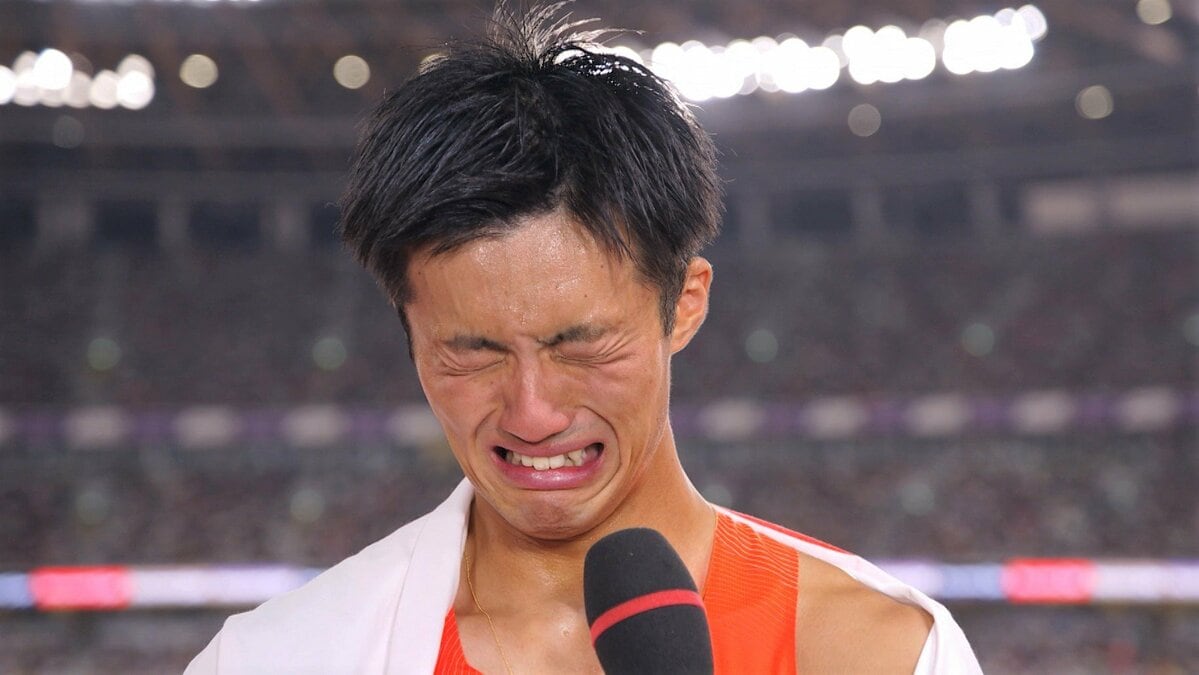 6位入賞リレー侍、栁田は号泣「正直めちゃくちゃ悔しい」桐生はレース中に足つり「なんでこんなところで僕はミスを」【世界陸上】