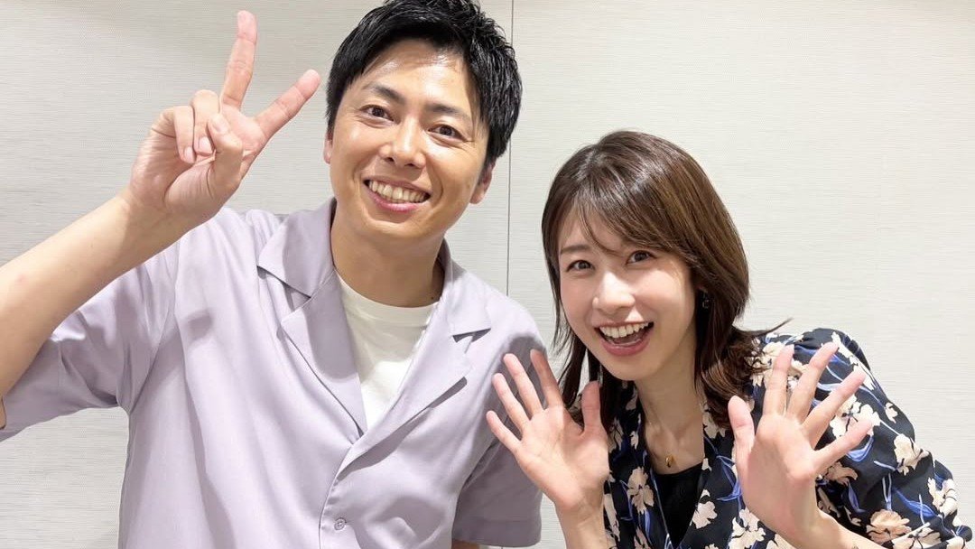 【 加藤綾子 】コットン西村真二さんと2ショット「嬉しい!」「一緒に試験を受けた仲」西村さんは世界陸上で払底したTBSアナの代打も務める