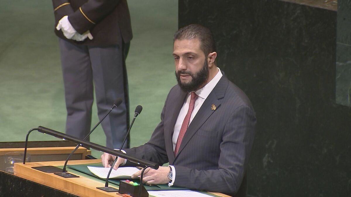 シリア暫定大統領が約60年ぶりに国連で演説　制裁の完全解除など求める