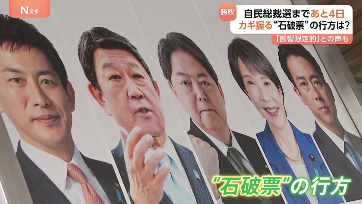 自民党総裁選まで4日 カギ握る“石破票”の行方は?「影響限定的」との声も 一方野党、立憲・維新・国民民主3党の国会対策委員長が会談 「総理候補」一本化とはならず