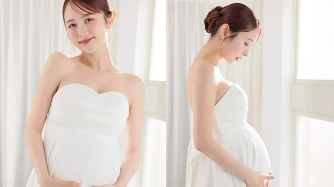 【 まつきりな 】 「初めての妊娠という人生の節目に 思い出に残してよかった」 臨月を迎えマタニティフォト公開 夫はコットン・きょん