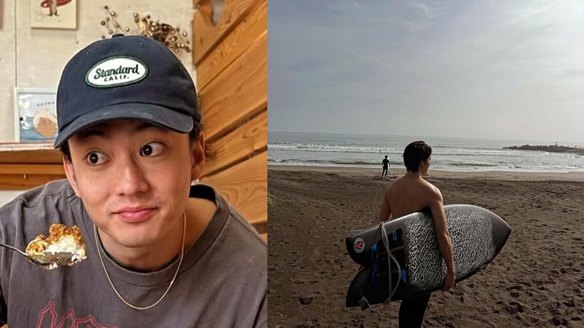 【 伊藤健太郎 】 「海は癒されます」　黒いウェットスーツでサーフィン　プライベートショットを公開