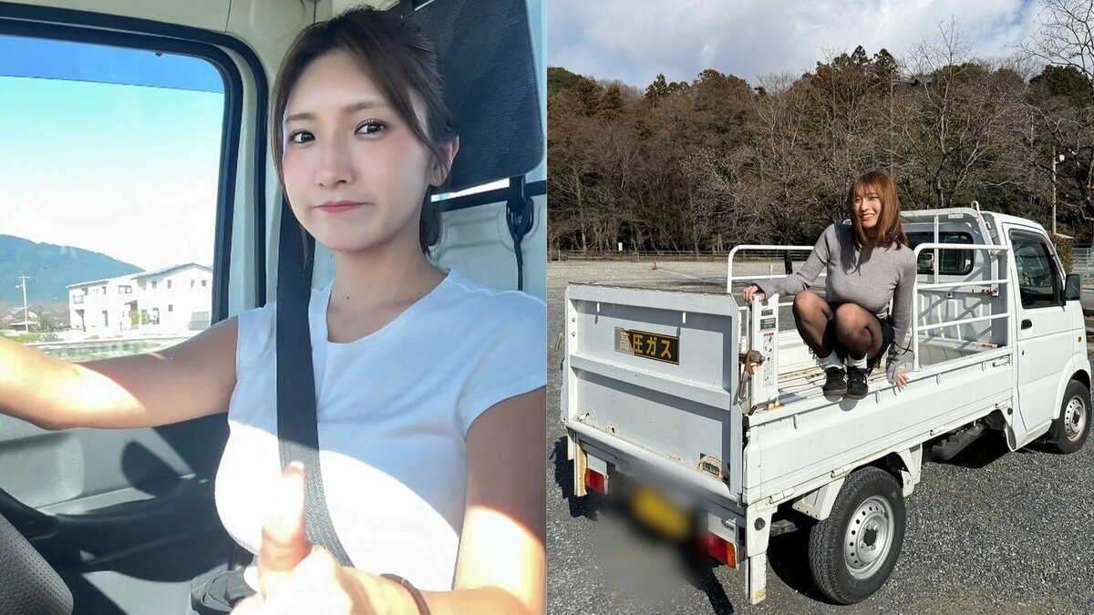 【三田悠貴】「愛車は軽トラ三田悠貴です」軽トラの“華麗なマニュアル運転”披露 「軽トラと言えば三田さん」「かっこいい」など反響