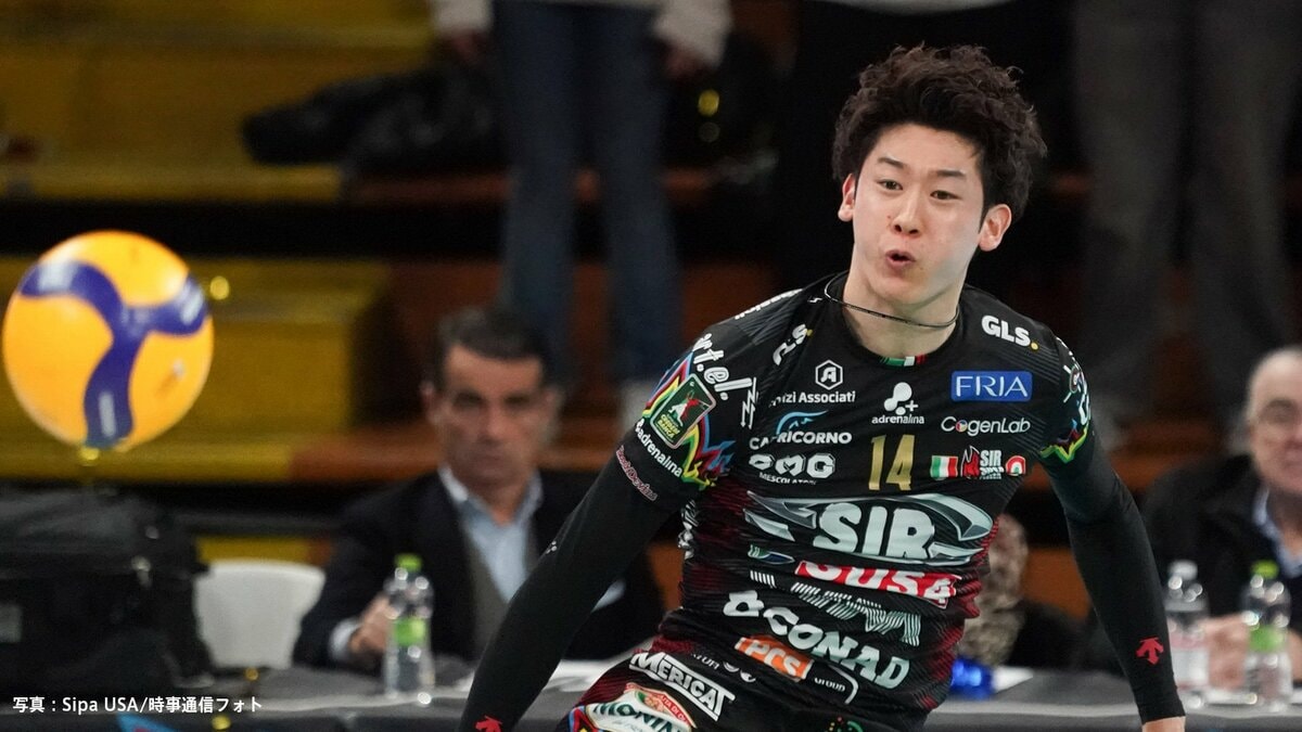 石川祐希、開幕戦でチーム2番目18得点の活躍　ペルージャは逆転勝ちで白星スタート【セリエA】