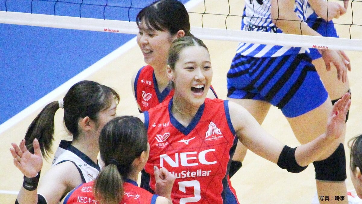 今季負けなしNEC川崎が開幕から6連勝 初代女王の大阪MVにマッチポイント4度、握られるも逆転勝ち【SVリーグ女子】