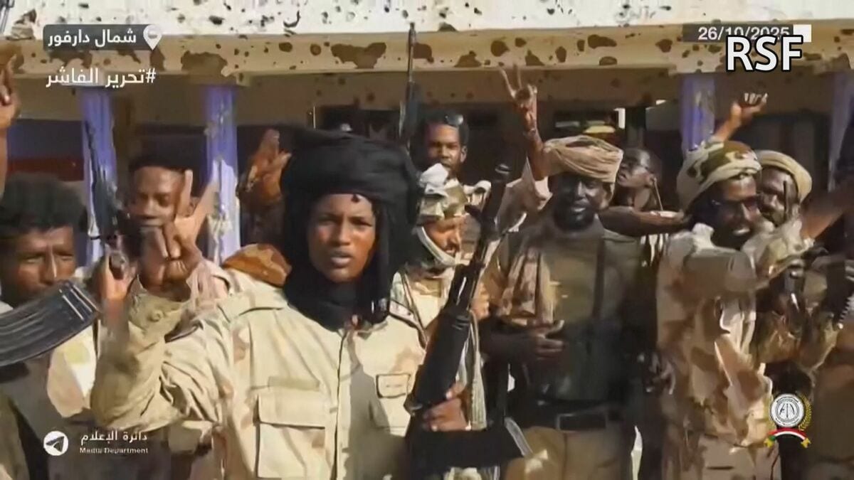 スーダン準軍事組織が西部主要都市ファシェルの軍司令部を制圧と発表