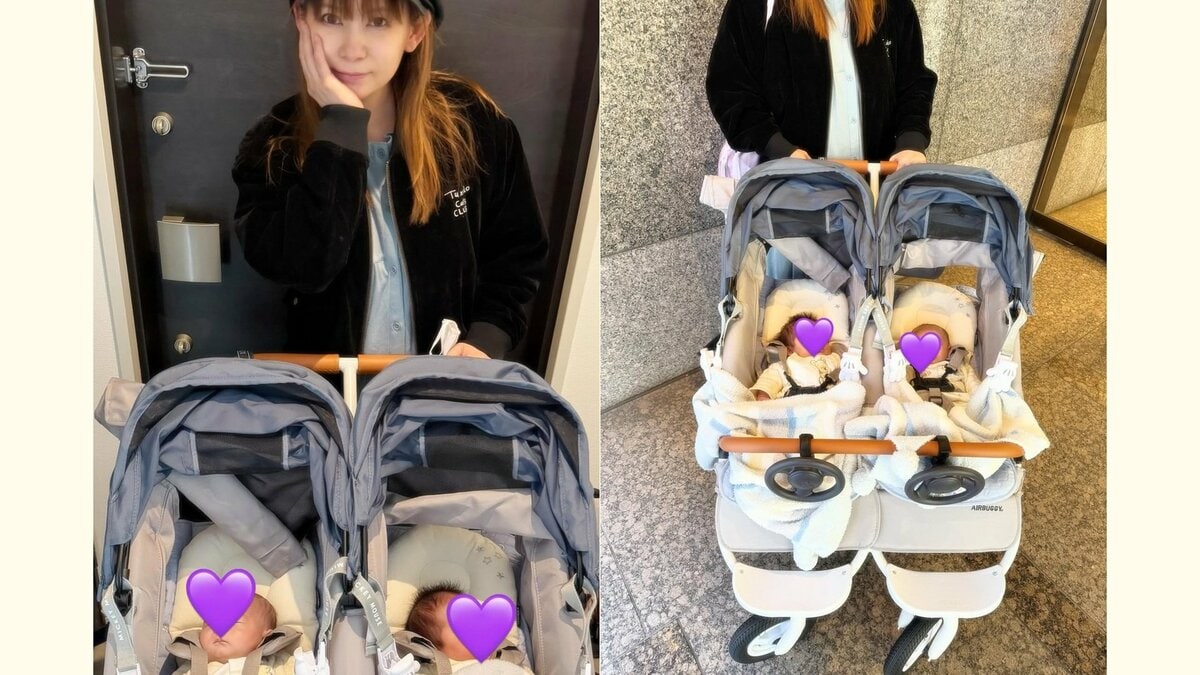 【 中川翔子 】「双子、1カ月健診!」 “産婦人科卒業” に「嬉しいけど寂しい」 双子用ベビーカーでのお出かけに「経験値を得た」