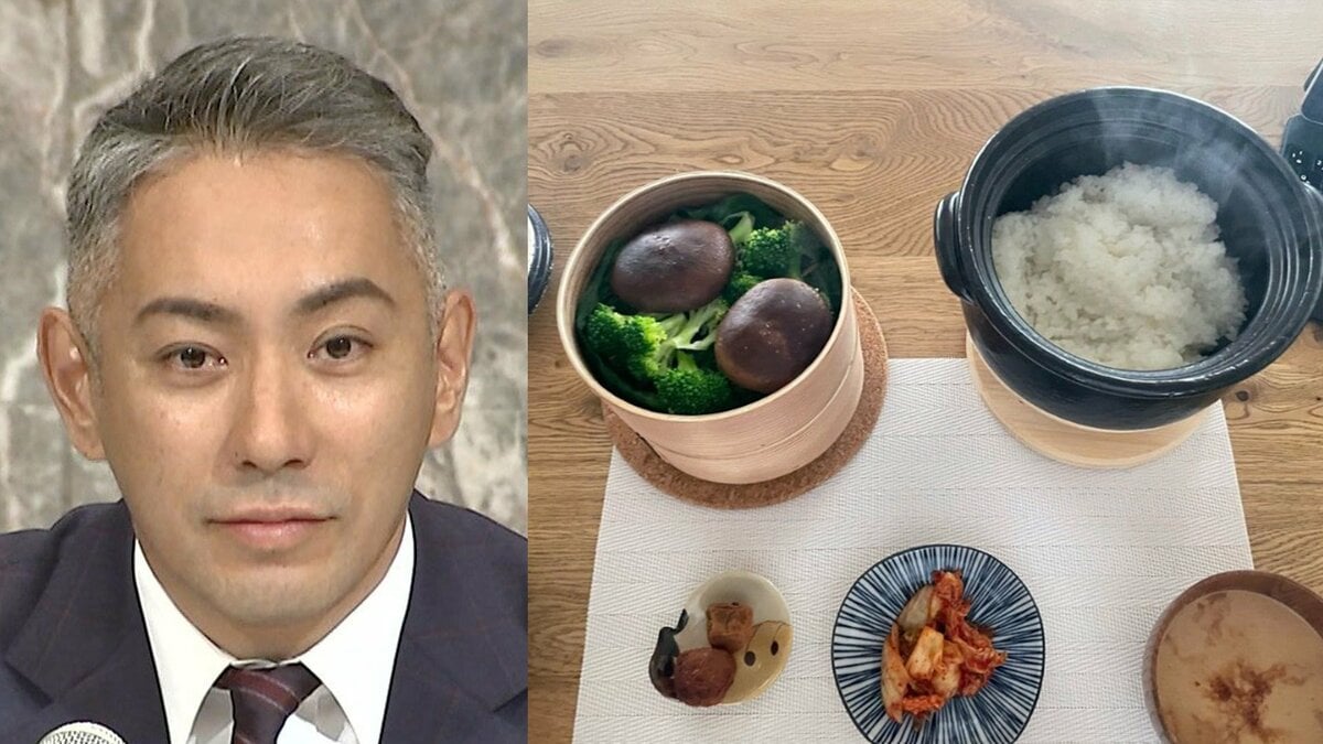 【 市川團十郎 】 「スチームブロッコリーと肉頂きます!!」　せいろ蒸し料理の豪華な朝食を披露