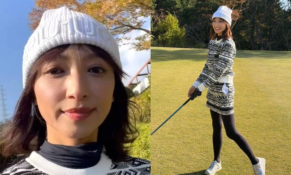 【 望月理恵 】 一目惚れしたゴルフウェアで秋ゴルフを満喫 「焦ると余計ダメなんですよねー」「メンタル弱いよね」と反省