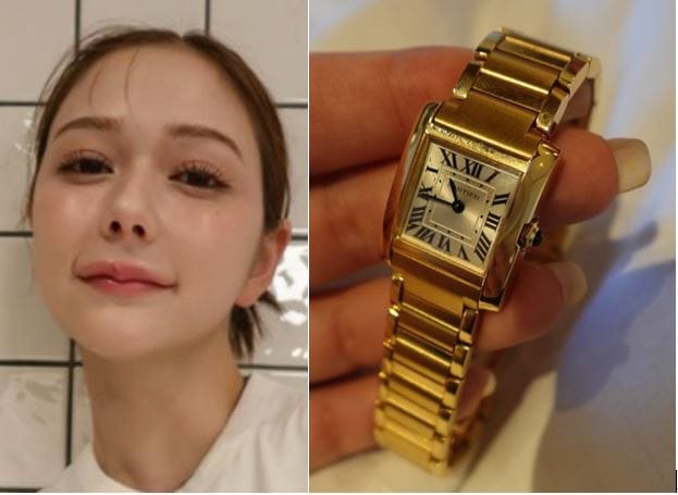 【 村重杏奈 】　カルティエの高級腕時計を購入　「心臓の音が聞こえるくらいドキドキしましたが一目惚れしたタンクをゲットしました！！」