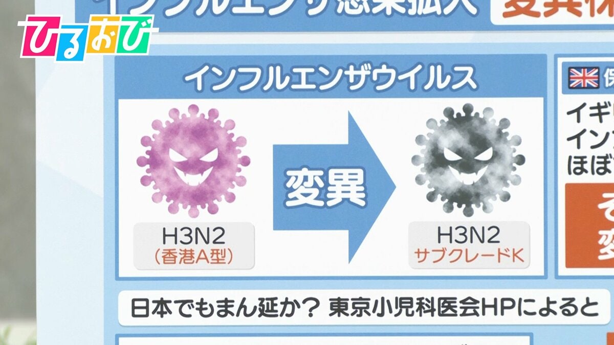 インフルエンザ急拡大 “新たな変異株”「サブクレードK」を医師が解説【ひるおび】