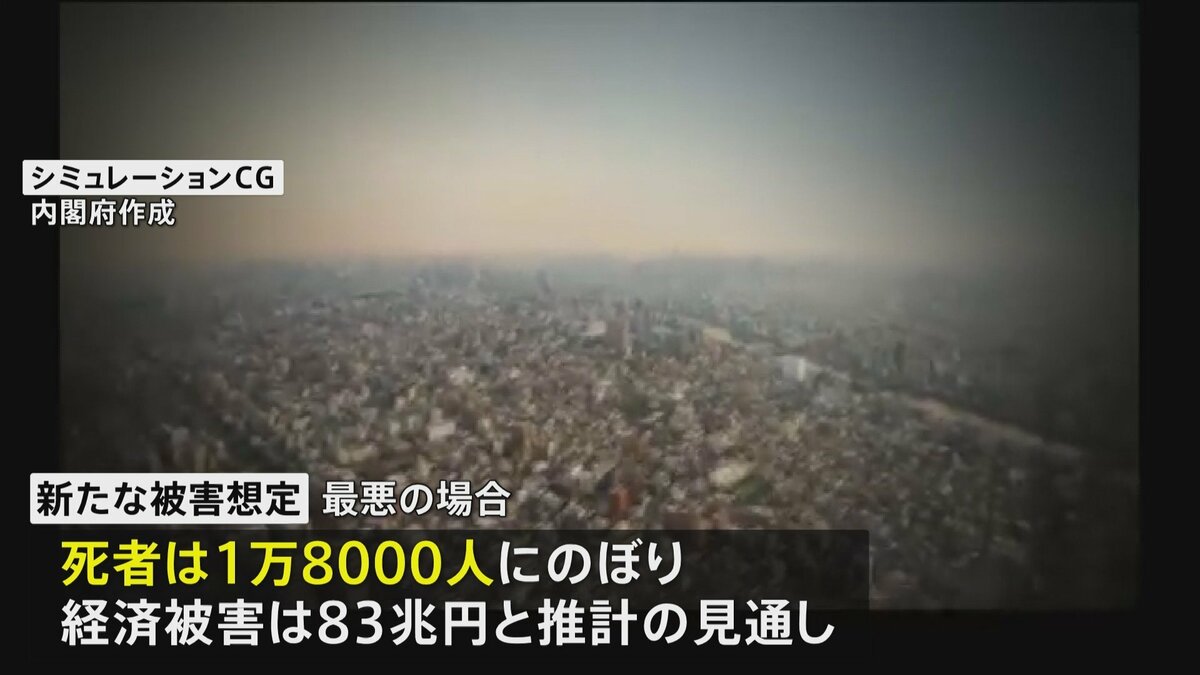 首都直下地震の新たな被害想定　死者1万8000人　経済被害は83兆円と推計か　年内にも公表へ