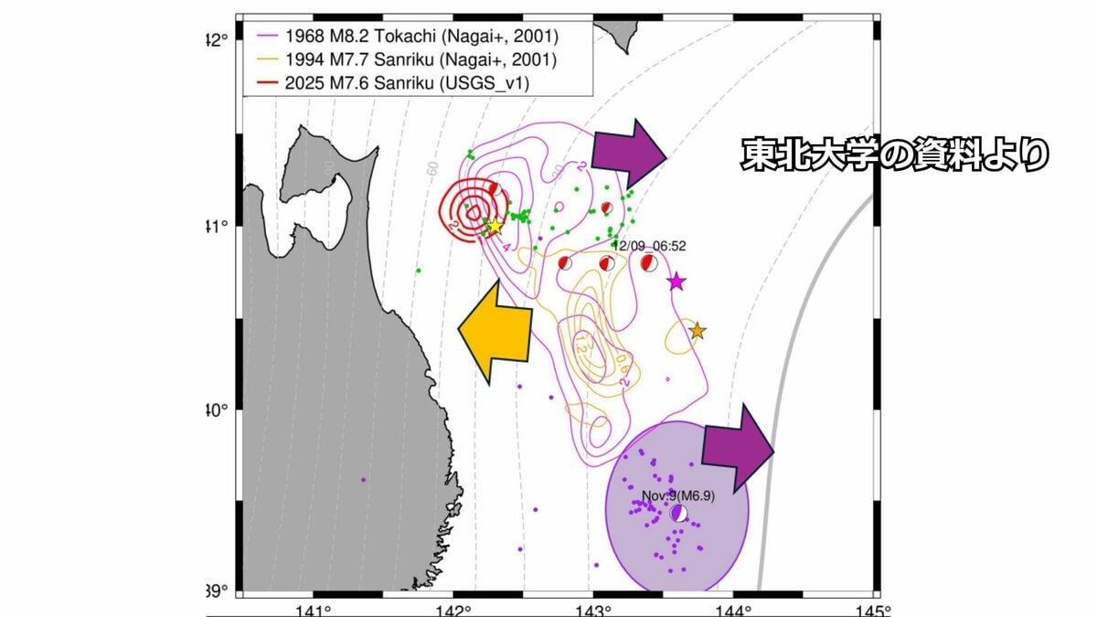 「三陸はるか沖地震」の震源域でM7~8級の地震が起こりやすくなっている可能性 東北大・災害研が調査結果を速報