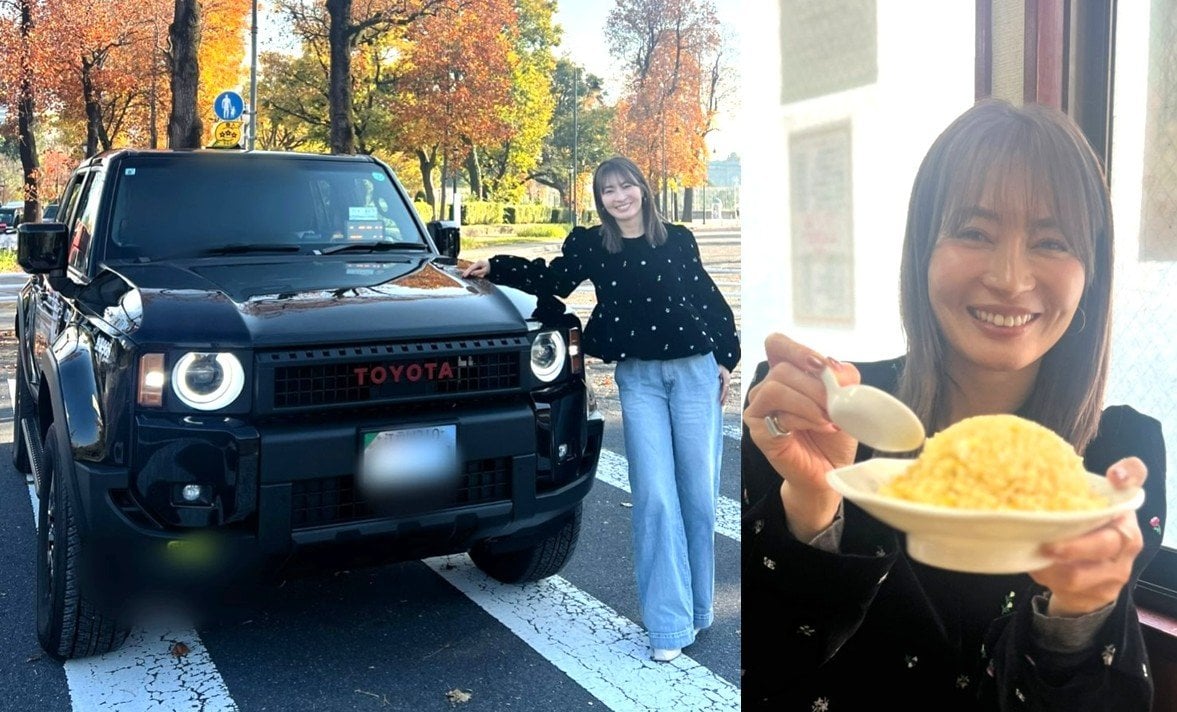 【 新山千春 】 ランクルタクシーで町中華の名店へ 「高校生の時に近所に住んでいて 本当によく通わせてもらったお店! 兆徳♡」