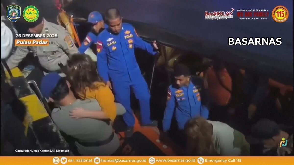 インドネシア・コモド島付近で観光船が沈没 スペイン人家族4人が行方不明