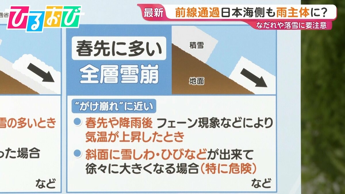 寒暖差の激しい冬 なだれや落雪に注意　春先に多い「全層雪崩」の危険も【ひるおび】