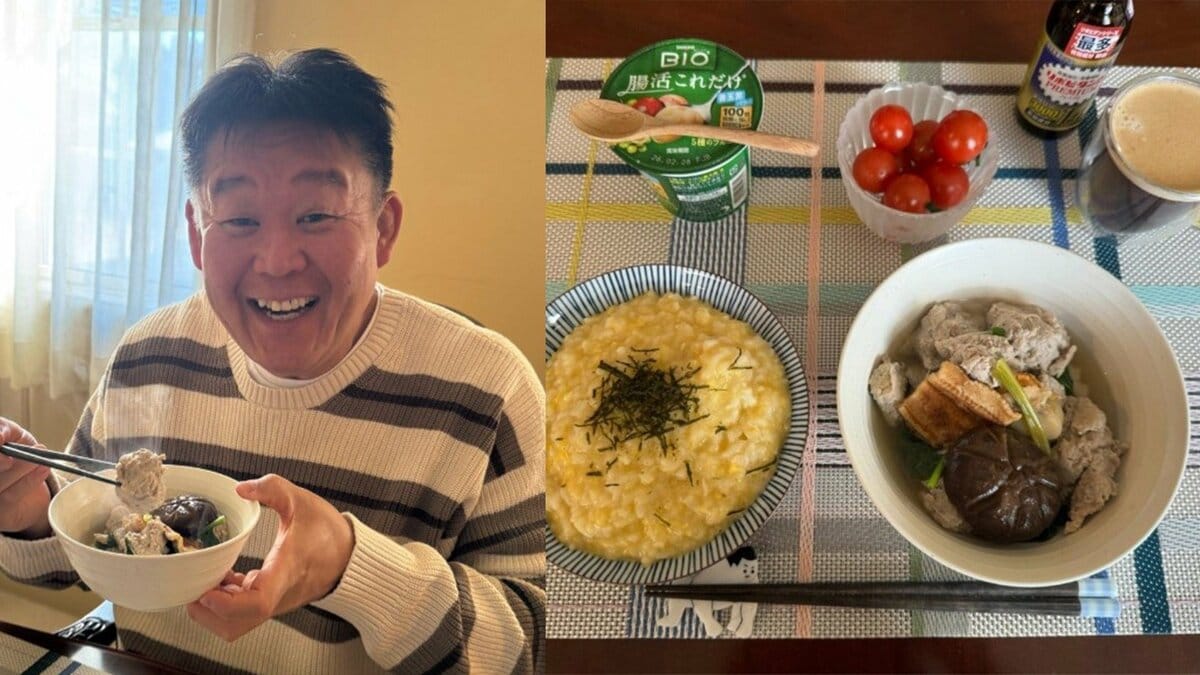 【花田虎上】 誕生日の贈り物「今井のうどんすき」を朝食にアレンジ 「お腹がいっぱいだったので今日に回しましたがこれが美味しいんです」こだわりのおじやとつみれ汁を公開