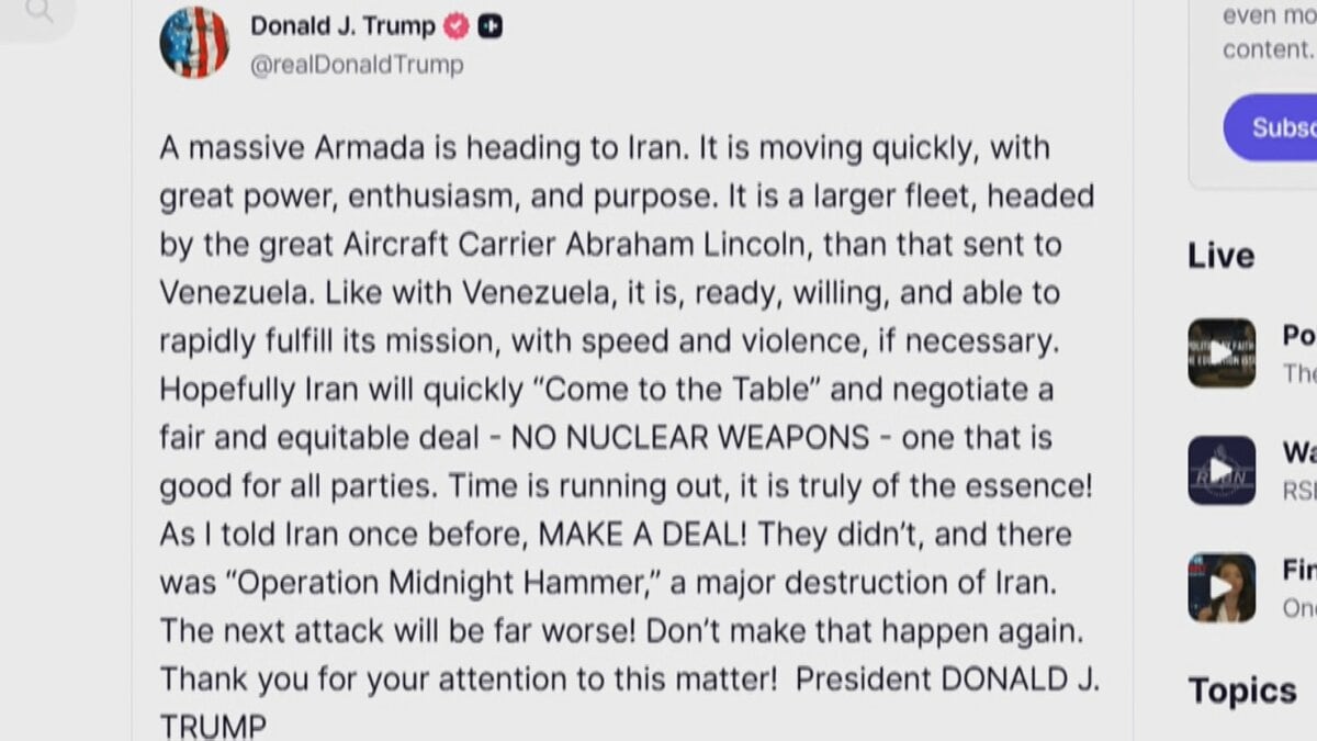 トランプ大統領　イランに大規模攻撃警告　核開発問題で交渉に応じるよう圧力