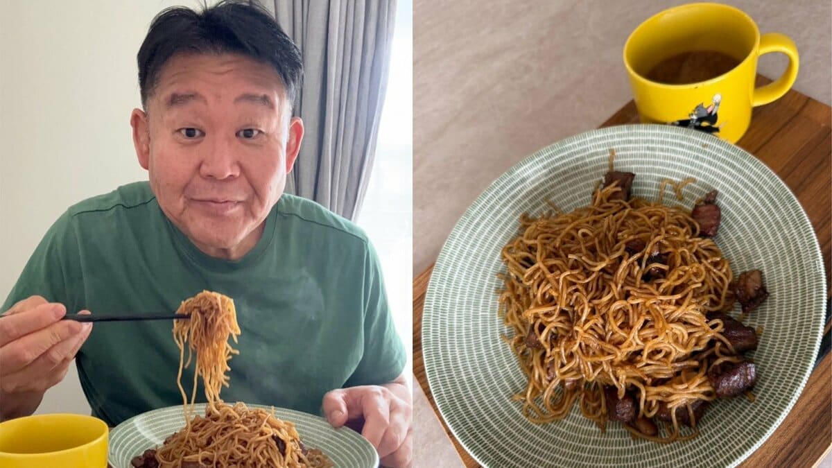 【 花田虎上 】 「ステーキ焼きそば」を堪能 「スープも焼きそばも全て茶色」 自作料理を公開