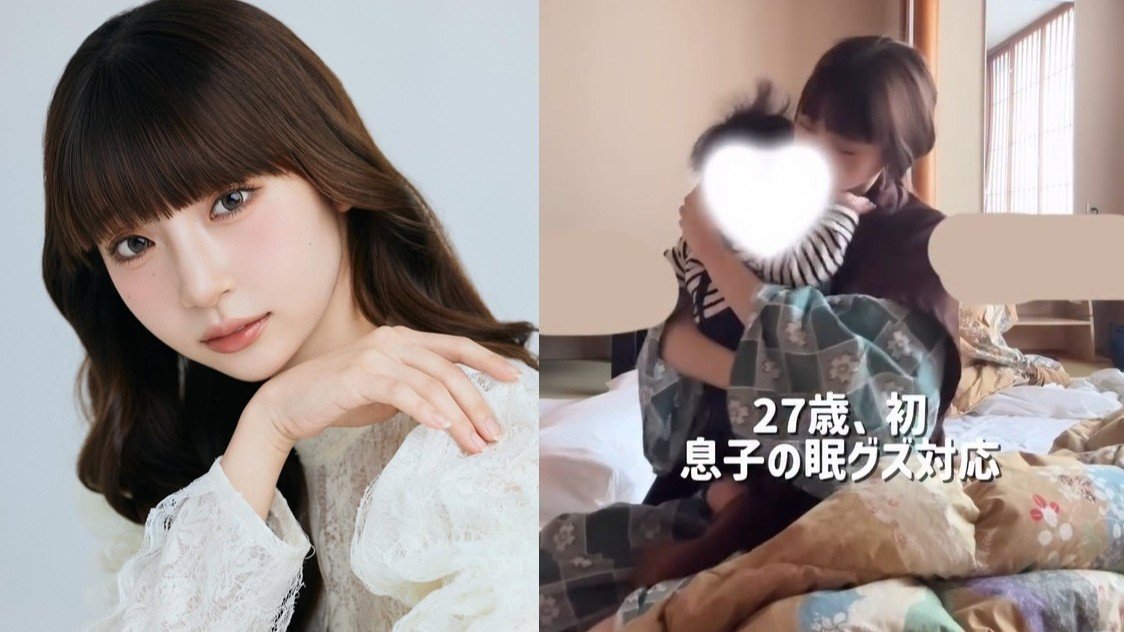 【 荻野由佳 】「息子の眠グズ対応」旅館チェックアウトを前に必死の寝かしつけ「私もめちゃくちゃ眠たい！笑」