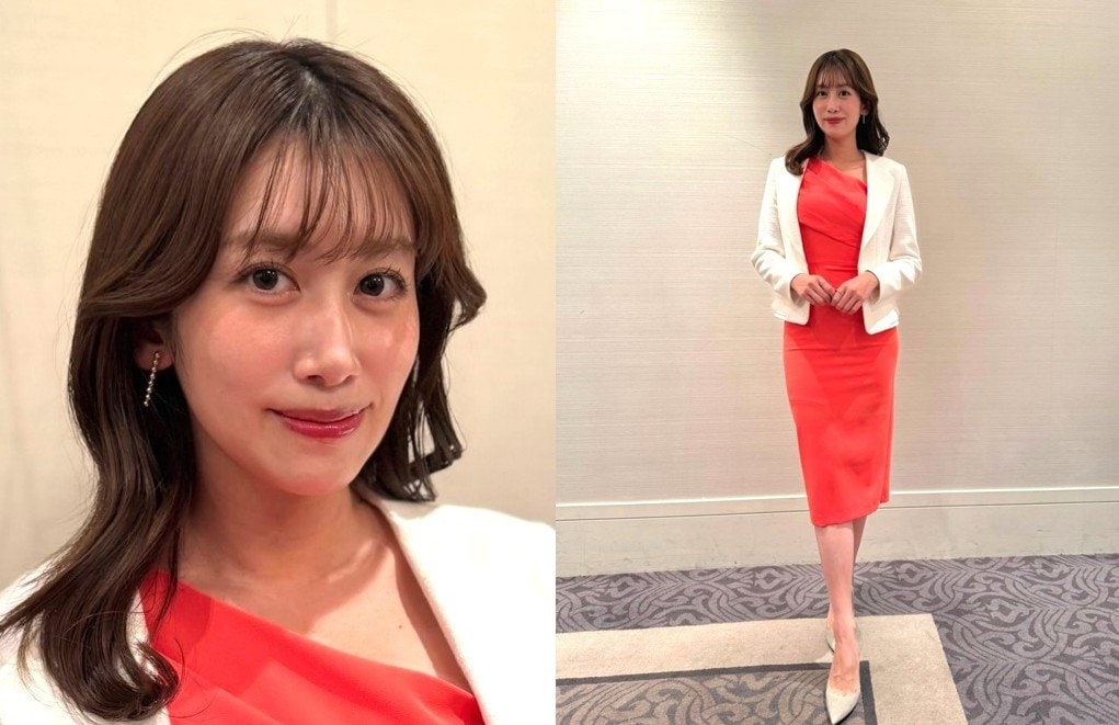 【 中川安奈 】 「素敵なパーティーの司会をさせていただきました♥　たまには白ジャケットでかっちりと！」　オフショットに反響　「エレガントで素敵」