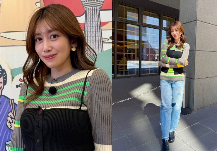 【 中川安奈 】 「大好きなデニムコーデ　たまにはこういうスタイルも」　映えスポットでロケの衣装を公開