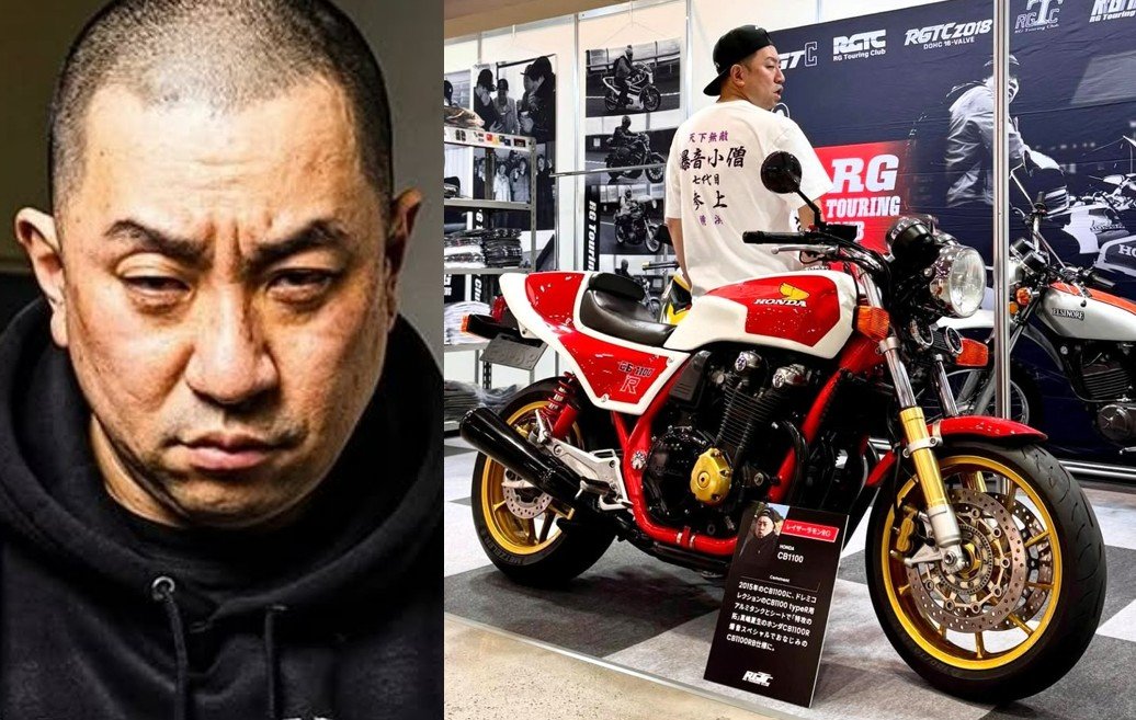 【 レイザーラモンRG 】 「特攻の拓 "真嶋夏生"さんの "爆音スペシャル"CB1100RB1風のCB1100に 以前"特攻の拓展"で"購入"した"爆音小僧"Tシャツ…だと?」
