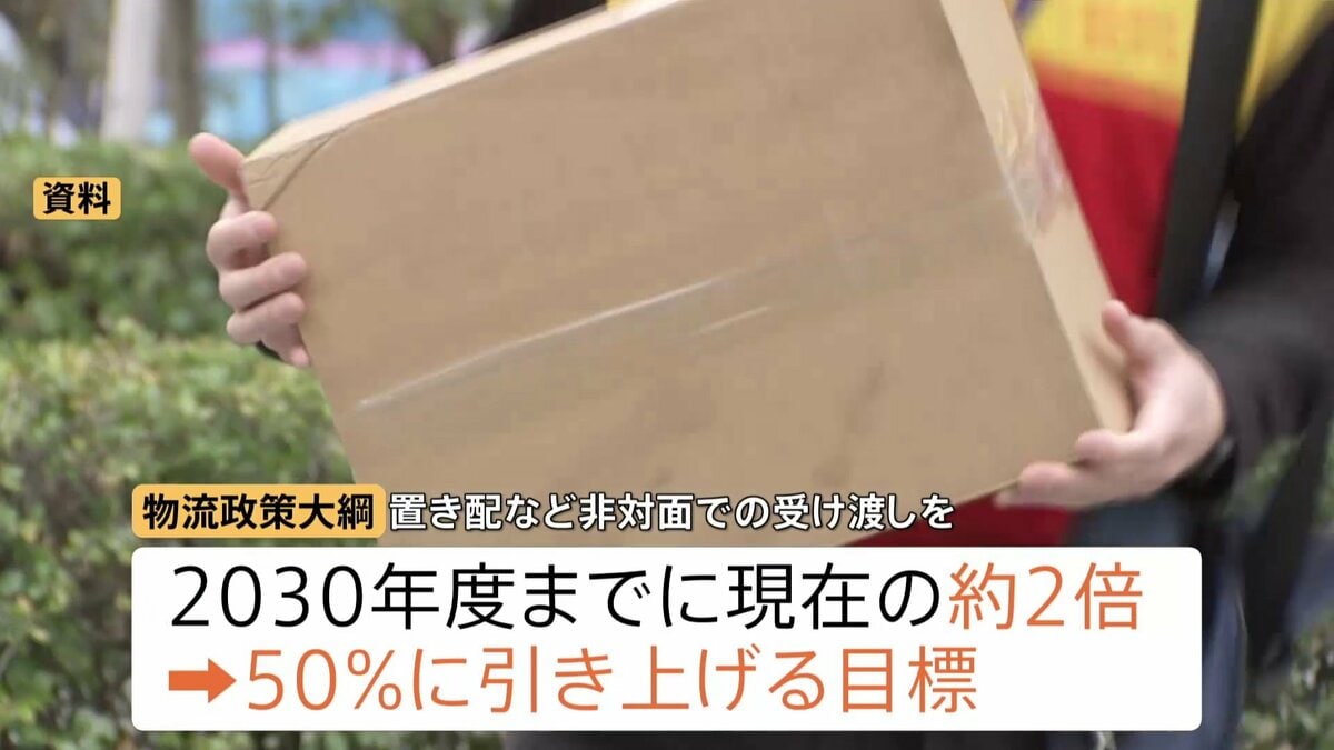 “置き配”など対面以外での宅配便受け渡しを50％に 「物流政策大綱」を閣議決定　2030年度までに現在の約2倍に引き上げ目標