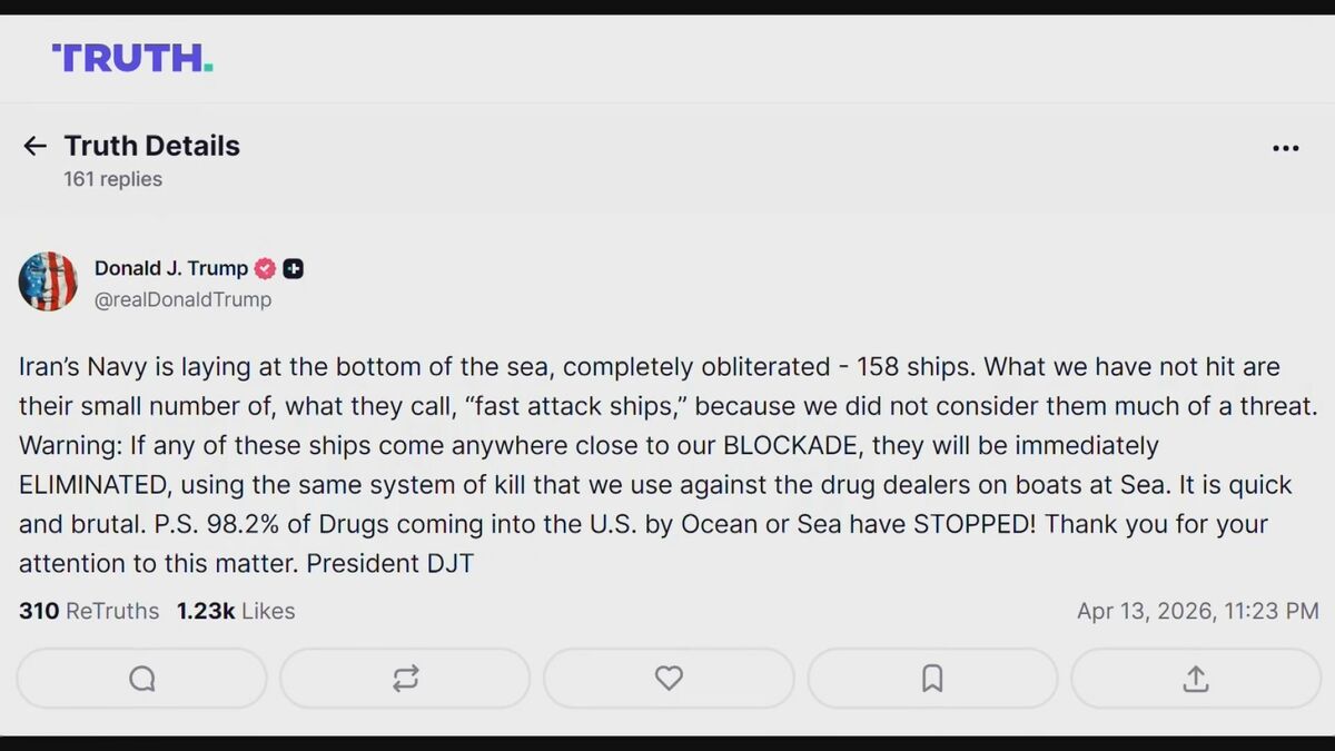 【速報】トランプ大統領「封鎖エリアに近づけば即座に排除」イラン軍の艦船に警告