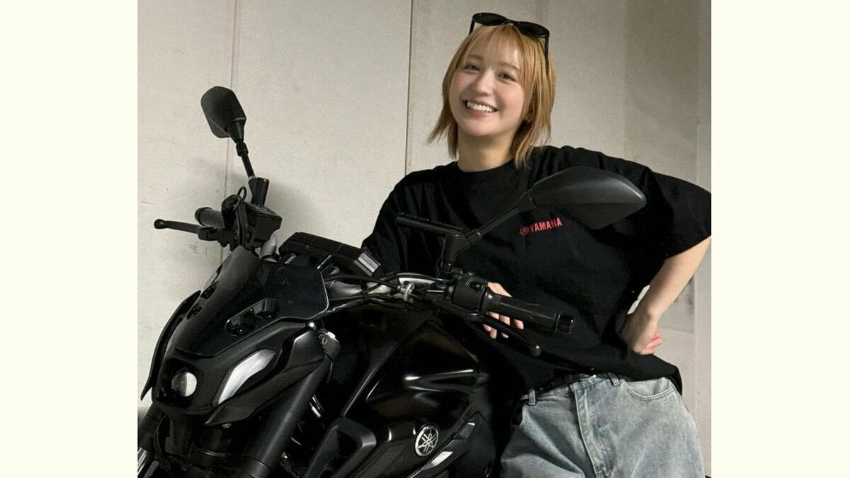 【 伊藤愛真 】愛車バイク・MT-07と共にお台場へ　金髪に〝パパが「ギャルじゃん！」〟　ラーメンにもご満悦