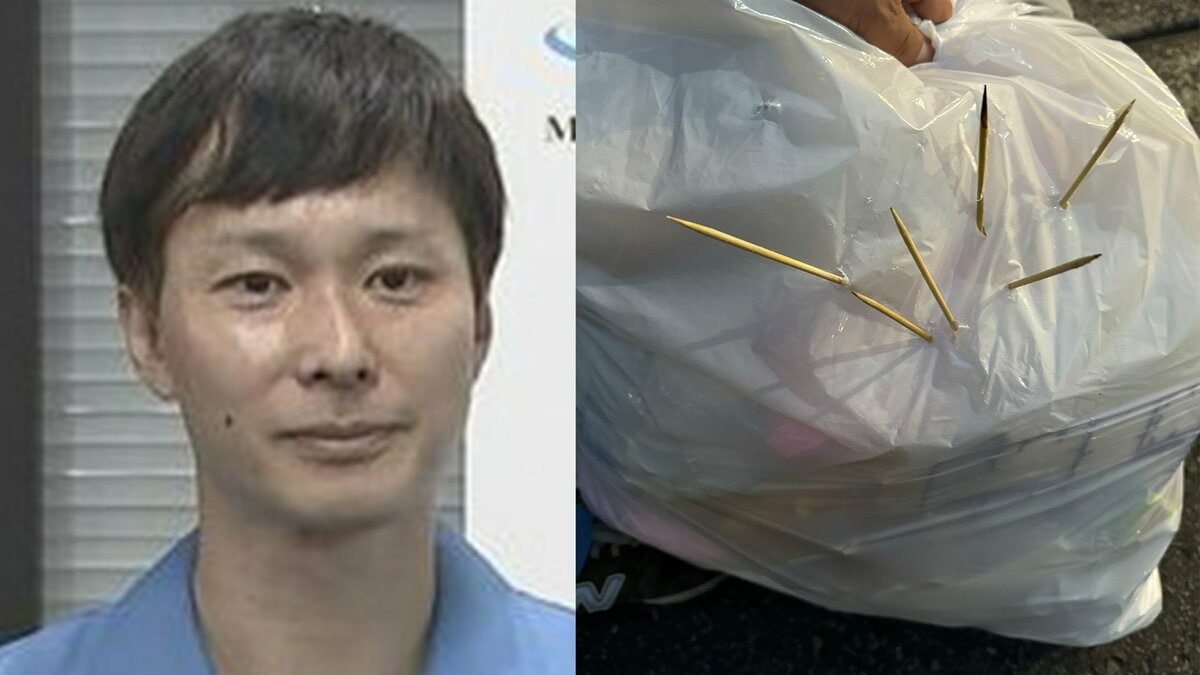 【ごみ清掃芸人】 「竹串や割り箸はこういう感じで飛び出ます！」「プチプチ付きの封筒の中とかに入れてくれると飛び出さないので、すごく嬉しいです！」 【マシンガンズ滝沢】