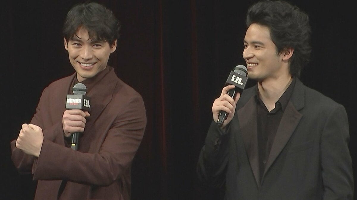 【 水上恒司 】福士蒼汰のパンプアップに白旗「ちょっと負けました」福士は〝きんに君ポーズ〟でドヤ顔