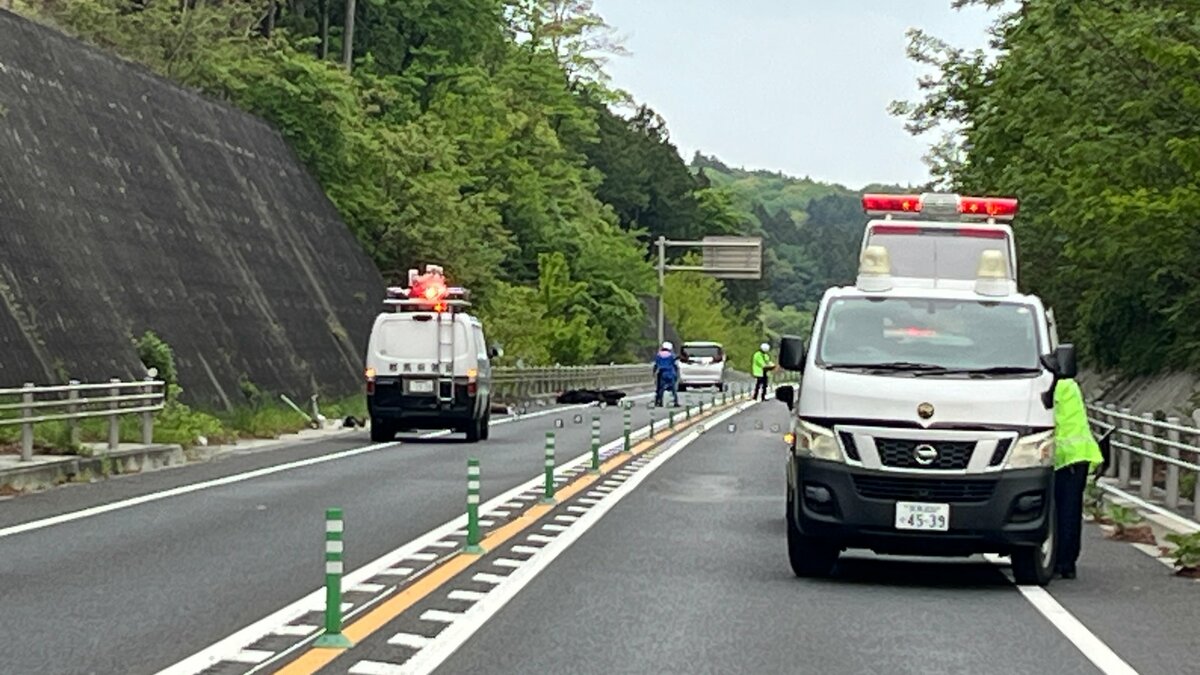 群馬・渋川市の国道でひき逃げか　男性は死亡　事故現場には倒れたバイクとシカ2頭も