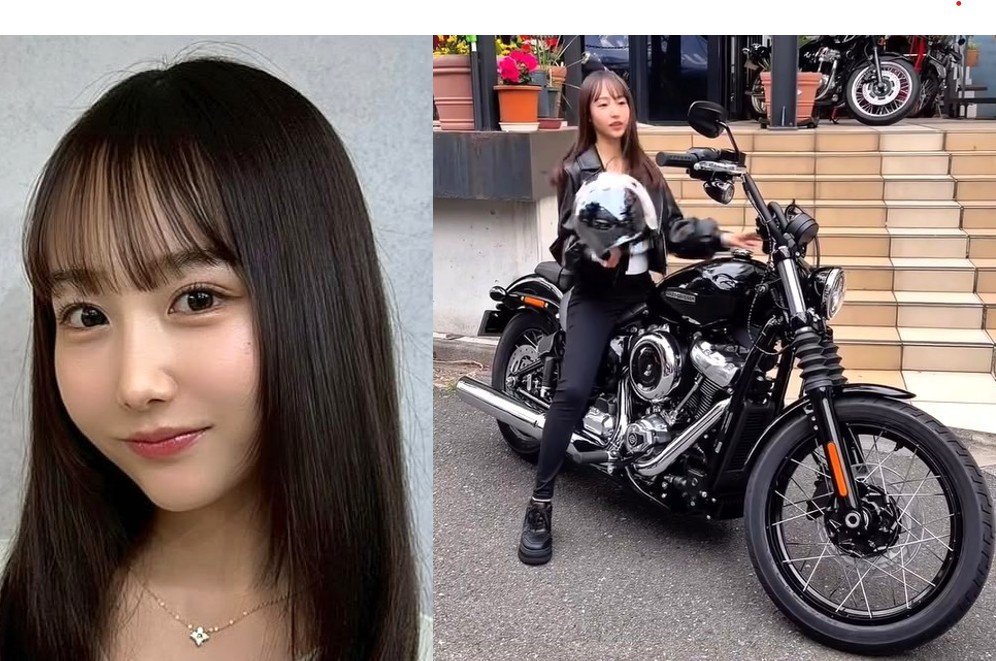 【 丸りおな 】 バイク女子 「ハーレー納車しました♥」「2026年モデルのStreet Bob」 愛車と笑顔ショット 「かっこよすぎて嬉しい」