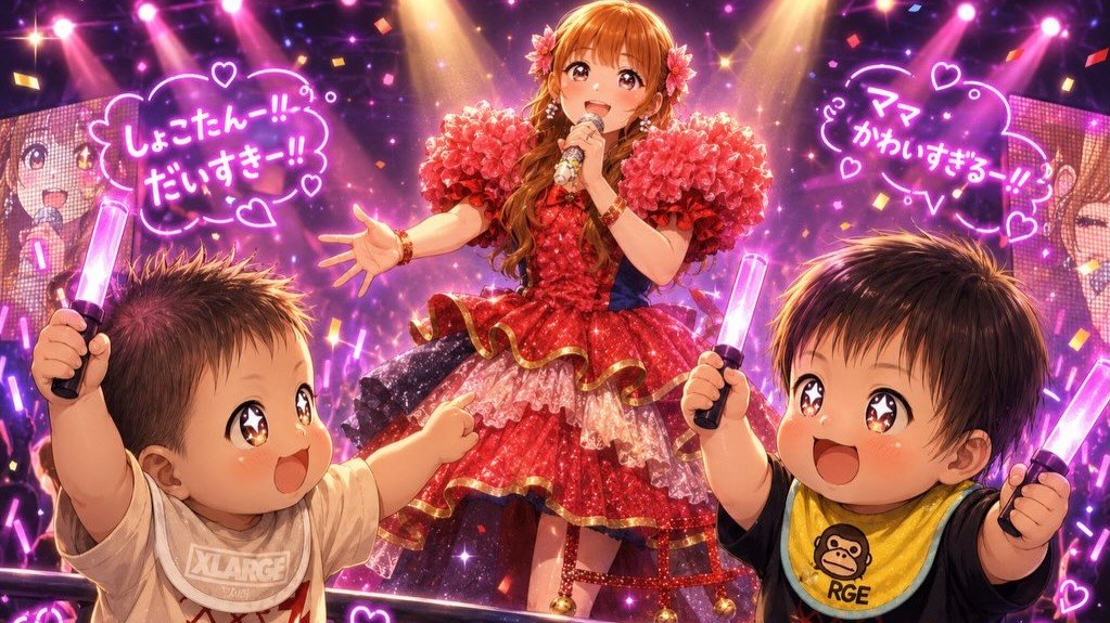 【 中川翔子 】ライブに「双子が観にきてくれた」「夢叶って不思議」〝状況が「推しの子」みたい〟イメージ画をAI生成