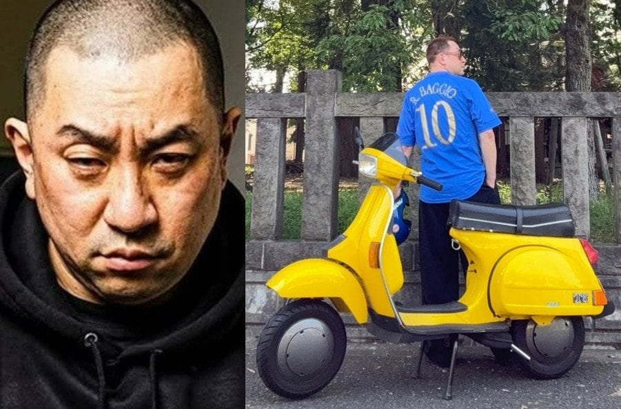 【 レイザーラモンRG 】愛車「ベスパT5」と2ショット 「古着屋でひっそり売られてたRoberto Baggioユニフォームとvespa」
