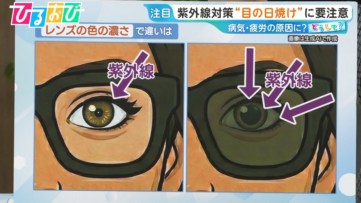 サングラスの色は薄めが良い!?「目の日焼け」白内障や疲労の原因にも…眼科医の教える対策は【ひるおび】