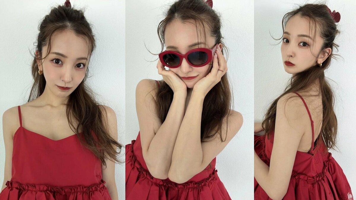 【 板野友美 】　赤いキャミ＆サングラスのド派手な最新コーデをSNSに大量投稿　「載せすぎ祭り」にファン歓喜