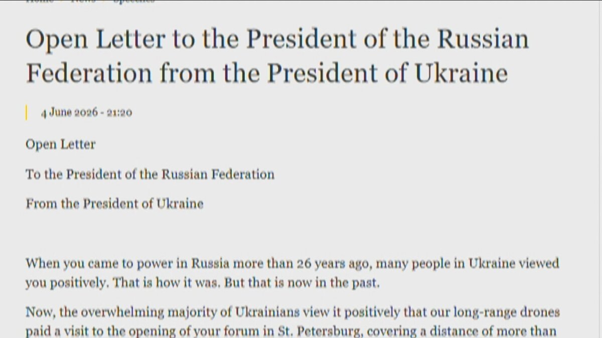 ゼレンスキー大統領がプーチン大統領に公開書簡　首脳レベルでの和平交渉呼びかけ