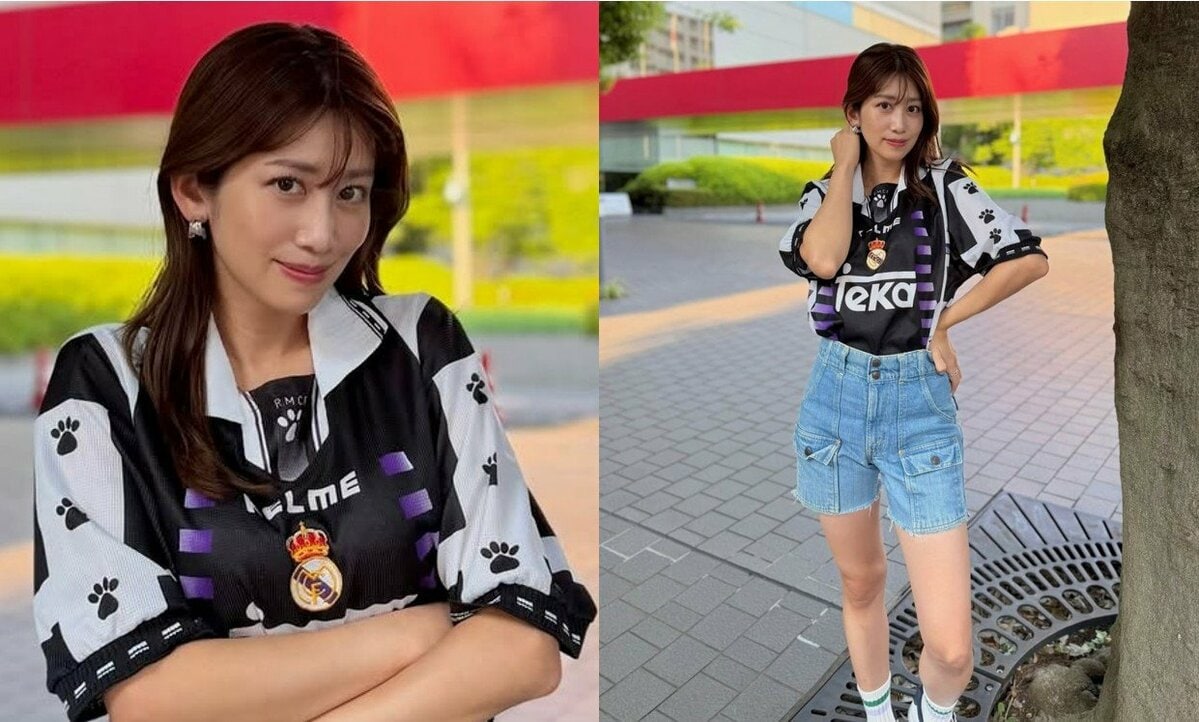【 中川安奈 】 「W杯ということで、古着×サッカーの組み合わせ」 投稿写真に反響 「綺麗で可愛い」「かっこいい」